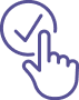 Icon of a finger pressing a check